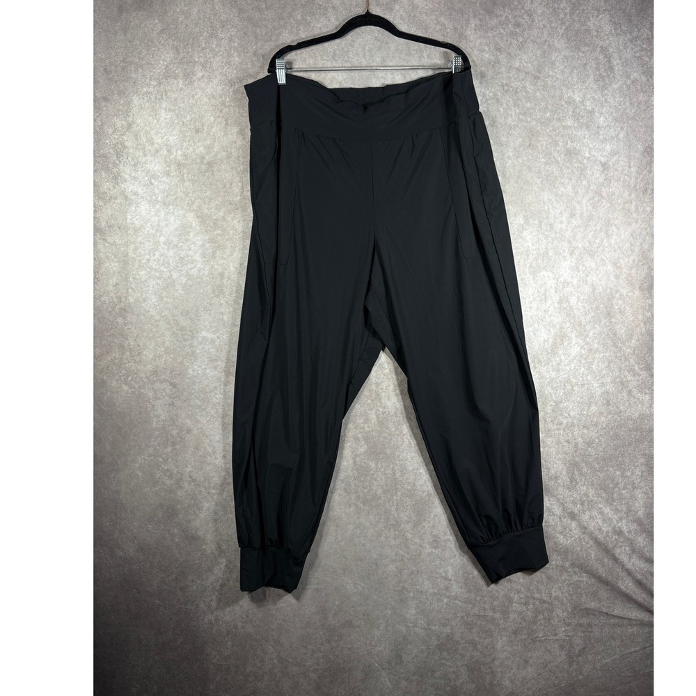 Halara Joggers Womens 3X Black High Waisted Athleisure Pockets Cuffed Plus NEW